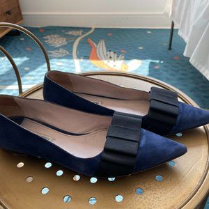 MIU MIU leather flats Navy Bow EU 37